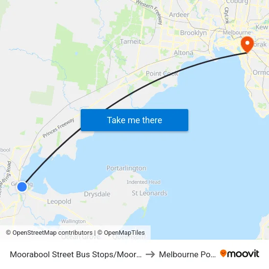 Moorabool Street Bus Stops/Moorabool St to Melbourne Polytechnic map