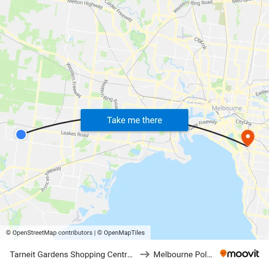 Tarneit Gardens Shopping Centre/Wickford Rd to Melbourne Polytechnic map