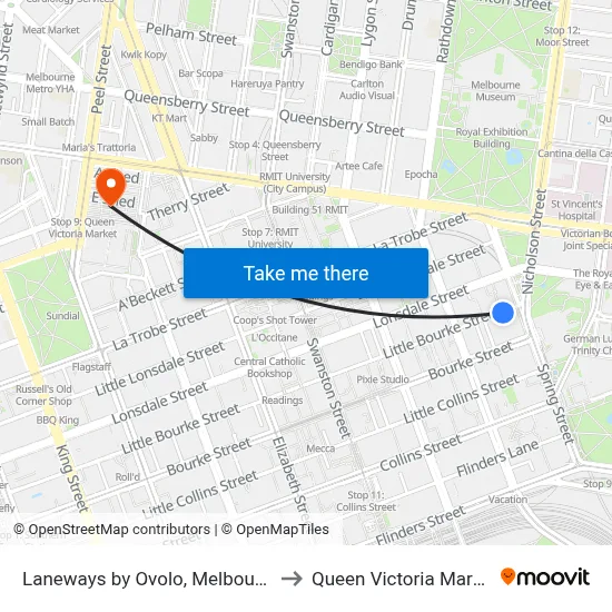 Laneways by Ovolo, Melbourne to Queen Victoria Market map
