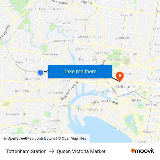 Tottenham Station to Queen Victoria Market map