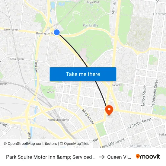 Park Squire Motor Inn &amp; Serviced Apartments - Free Car Park, Melbourne to Queen Victoria Market map