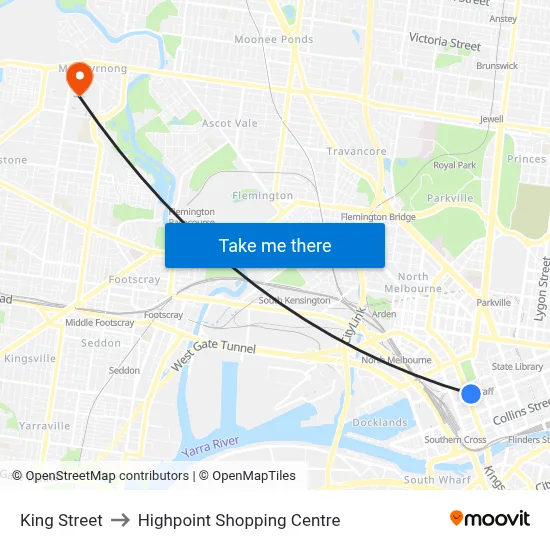 King Street to Highpoint Shopping Centre map