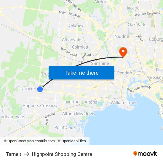 Highpoint Shopping Centre Map Tarneit, Laverton North - Bal To Highpoint Shopping Centre, Maribyrnong  With Public Transportation