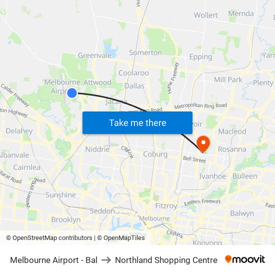 Northland Shopping Centre Map Melbourne Airport - Bal, Melbourne To Northland Shopping Centre, Preston  With Public Transportation
