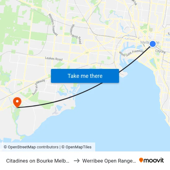 Citadines on Bourke Melbourne to Werribee Open Range Zoo map