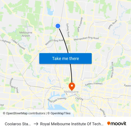 Coolaroo Station to Royal Melbourne Institute Of Technology map