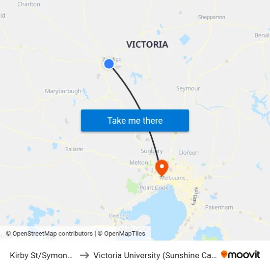 Kirby St/Symonds St to Victoria University (Sunshine Campus) map