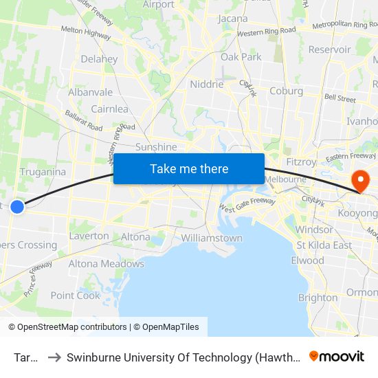 Tarneit to Swinburne University Of Technology (Hawthorn Campus) map