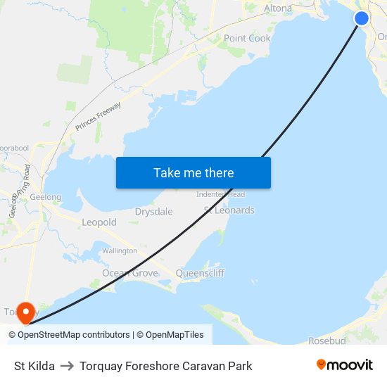 St Kilda to Torquay Foreshore Caravan Park map