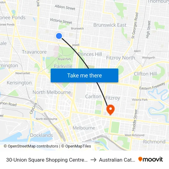Union Square Shopping Centre/Grantham St #30 to Australian Catholic University map