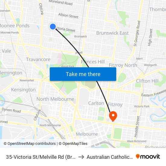 35-Victoria St/Melville Rd (Brunswick West) to Australian Catholic University map