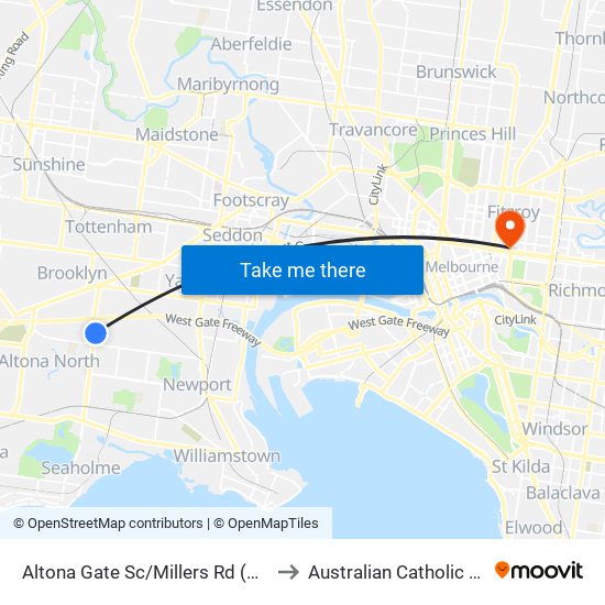 Altona Gate Sc/Millers Rd (Altona North) to Australian Catholic University map