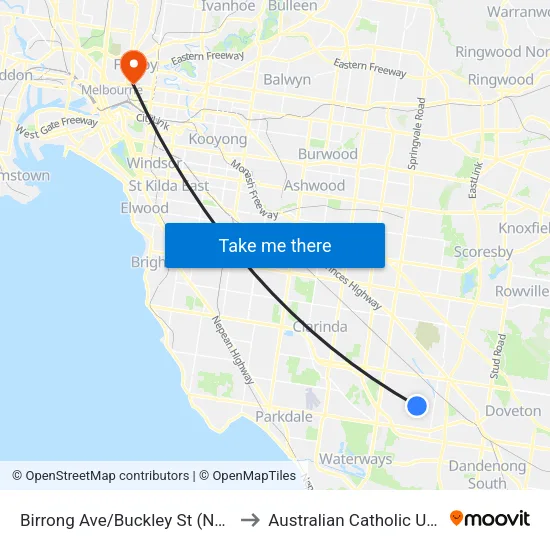 Birrong Ave/Buckley St to Australian Catholic University map