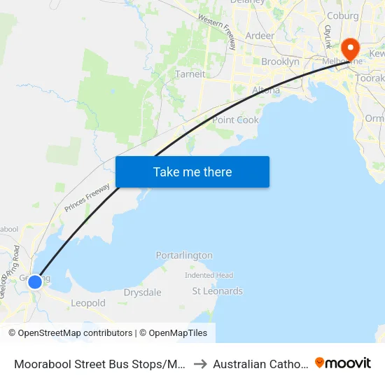 Moorabool Street Bus Stops/Moorabool St to Australian Catholic University map