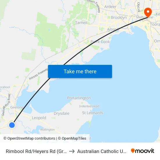 Rimbool Rd/Heyers Rd to Australian Catholic University map