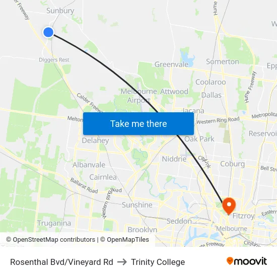 Rosenthal Bvd/Vineyard Rd to Trinity College map