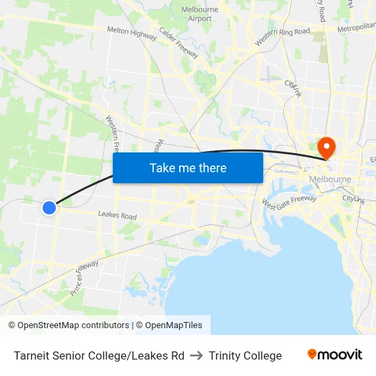 Tarneit Senior College/Leakes Rd to Trinity College map
