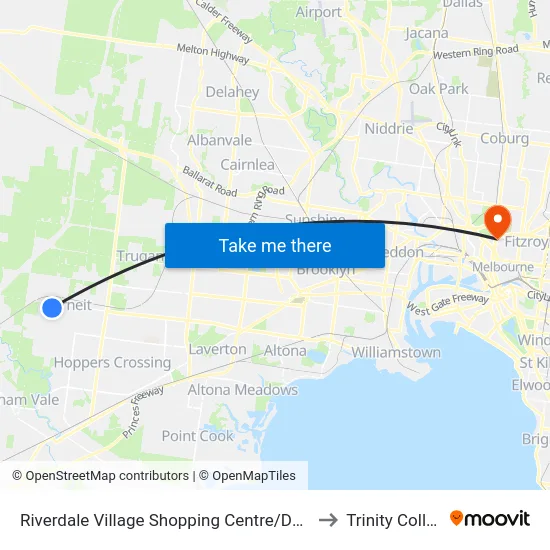 Riverdale Village Shopping Centre/Davis Rd to Trinity College map