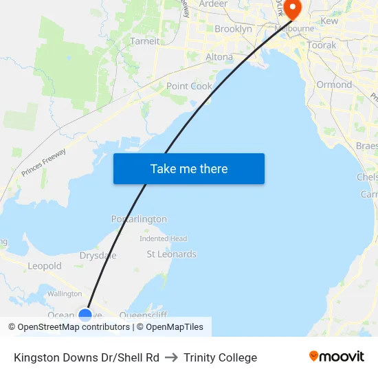 Kingston Downs Dr/Shell Rd to Trinity College map