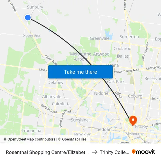Rosenthal Shopping Centre/Elizabeth Dr to Trinity College map