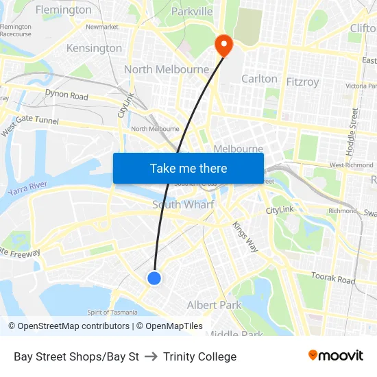 Bay Street Shops/Bay St to Trinity College map