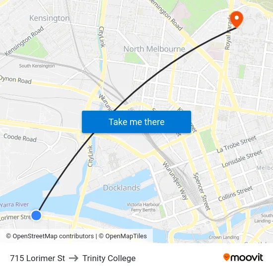 715 Lorimer St to Trinity College map