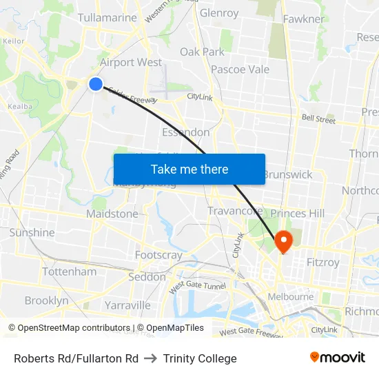 Roberts Rd/Fullarton Rd to Trinity College map