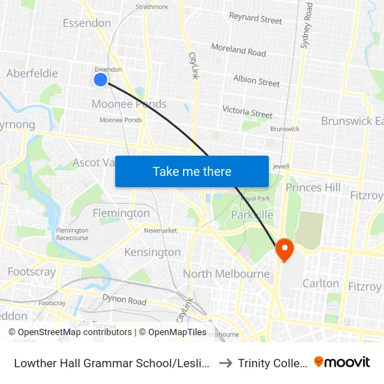 Lowther Hall Grammar School/Leslie Rd to Trinity College map