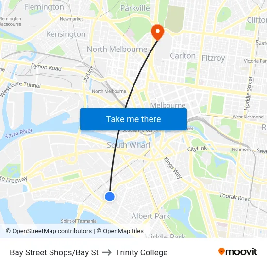 Bay Street Shops/Bay St to Trinity College map