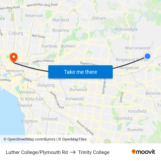 Luther College/Plymouth Rd to Trinity College map