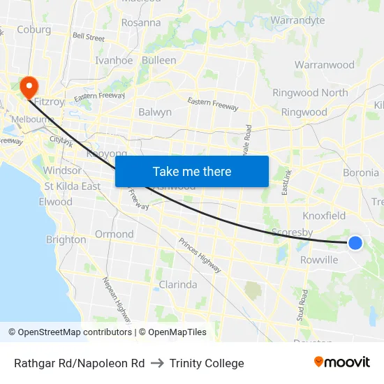 Rathgar Rd/Napoleon Rd to Trinity College map