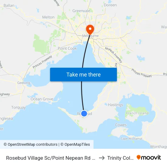 Rosebud Village Sc/Point Nepean Rd to Trinity College map