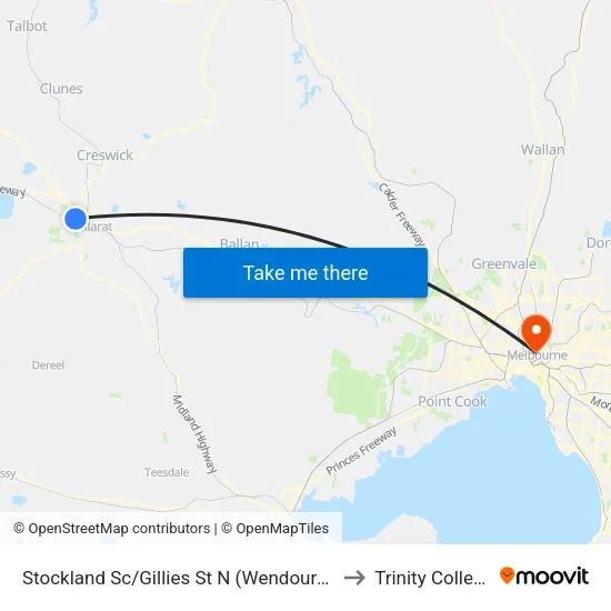 Stockland Sc/Gillies St N to Trinity College map