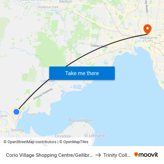 Corio Village Shopping Centre/Gellibrand St to Trinity College map