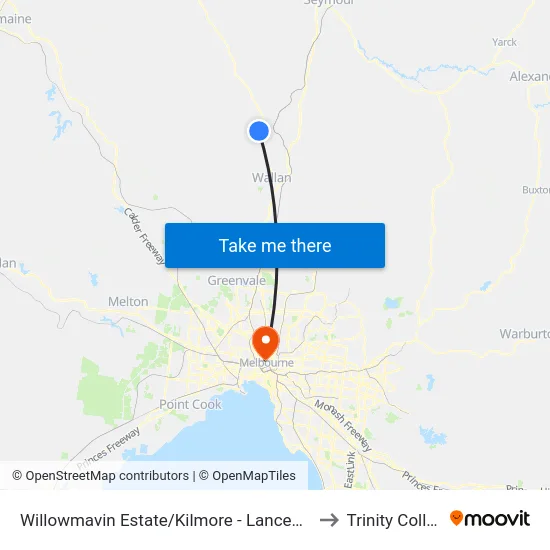 Willowmavin Estate/Kilmore - Lancefield Rd to Trinity College map
