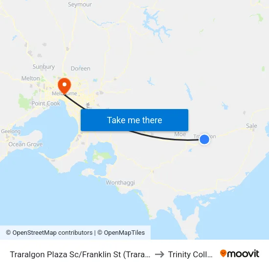 Traralgon Plaza Sc/Franklin St to Trinity College map