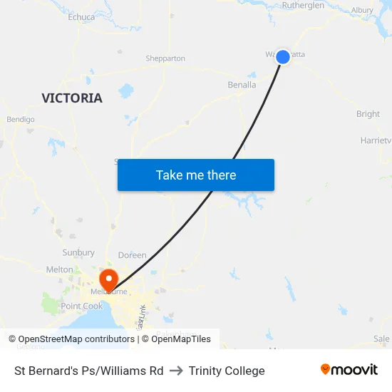 St Bernard's Ps/Williams Rd to Trinity College map