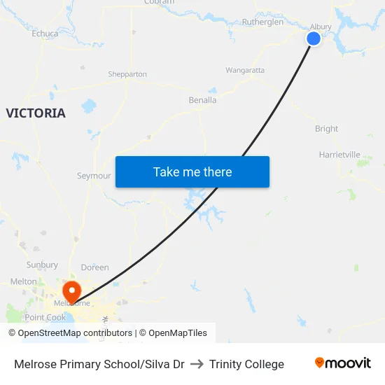 Melrose Primary School/Silva Dr to Trinity College map