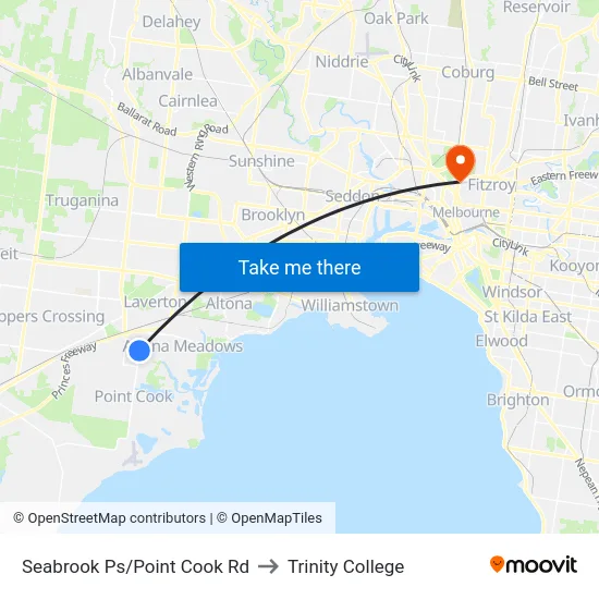 Seabrook Ps/Point Cook Rd to Trinity College map