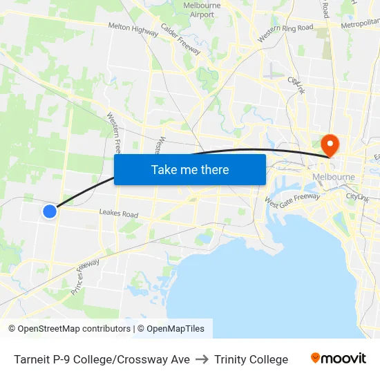 Tarneit P-9 College/Crossway Ave to Trinity College map