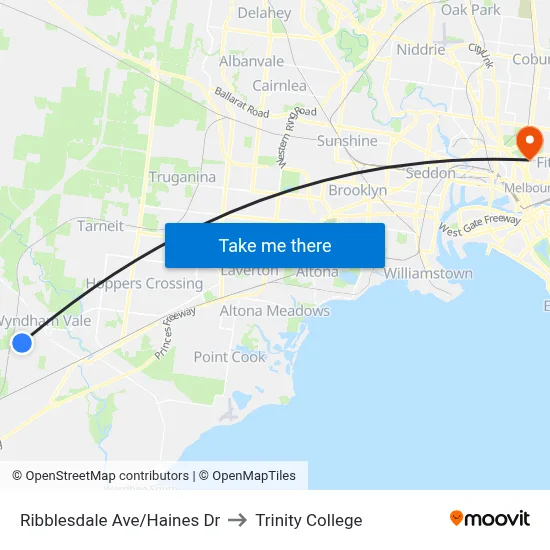 Ribblesdale Ave/Haines Dr to Trinity College map