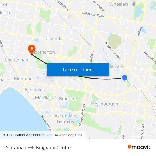 Yarraman to Kingston Centre map