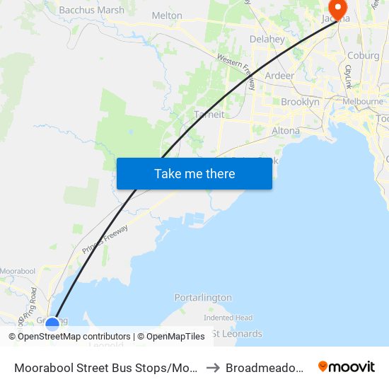 Moorabool Street Bus Stops/Moorabool St (Geelong) to Broadmeadows Hospital map
