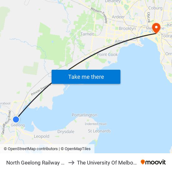 North Geelong Railway Station (North Geelong) to The University Of Melbourne Southbank Campus map