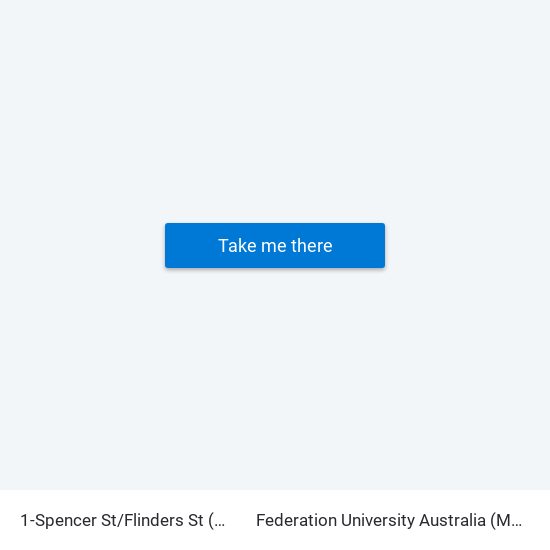 1-Spencer St/Flinders St (Melbourne City) to Federation University Australia (Mt Helen Campus) map