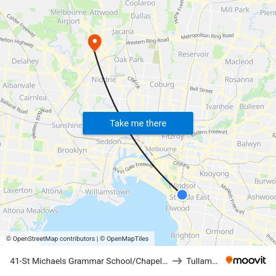 St Michaels Grammar School/Chapel St #41 to Tullamarine map