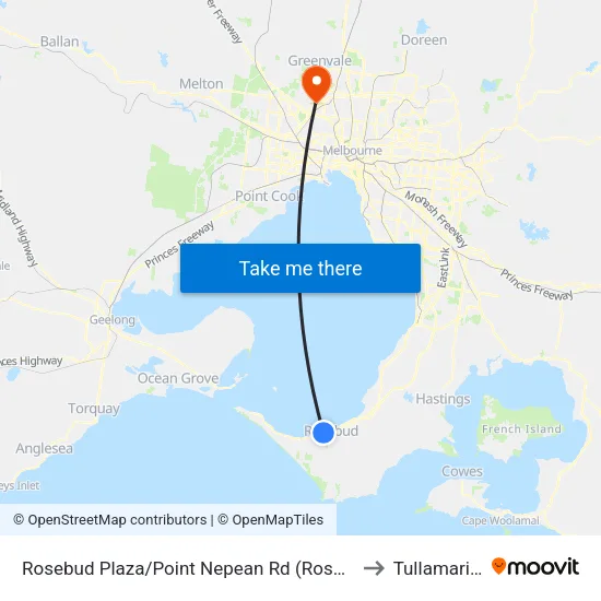 Rosebud Plaza/Point Nepean Rd to Tullamarine map
