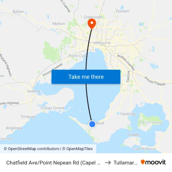 Chatfield Ave/Point Nepean Rd to Tullamarine map