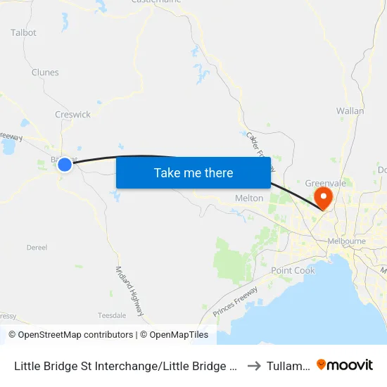 Little Bridge St Interchange/Little Bridge St to Tullamarine map
