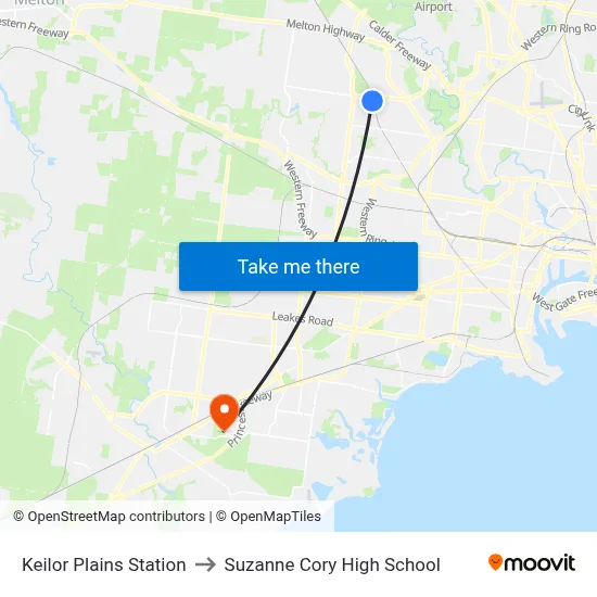Keilor Plains Station to Suzanne Cory High School map
